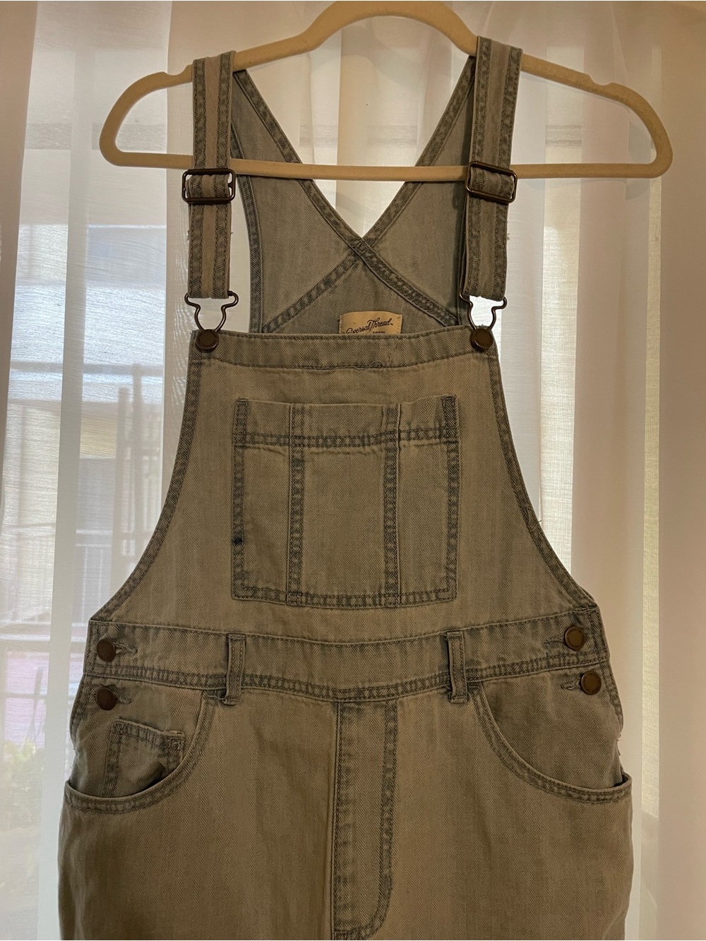 Universal Thread Light Wash Denim Overalls